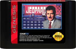 Cartridge artwork for Jeopardy! - Deluxe Edition on the Sega Genesis.