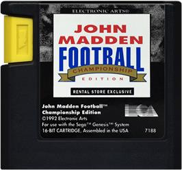 Cartridge artwork for John Madden Football - Championship Edition on the Sega Genesis.