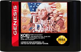 Cartridge artwork for Liberty or Death on the Sega Genesis.