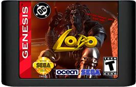 Cartridge artwork for Lobo on the Sega Genesis.