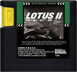 Cartridge artwork for Lotus 2 - Recs on the Sega Genesis.