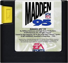 Cartridge artwork for Madden Nfl 95 on the Sega Genesis.