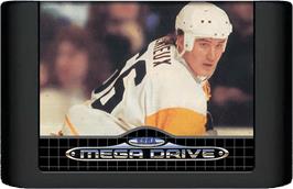 Cartridge artwork for Mario Lemieux Hockey on the Sega Genesis.