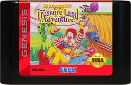 Cartridge artwork for Mcdonald's Treasure Land Adventure on the Sega Genesis.