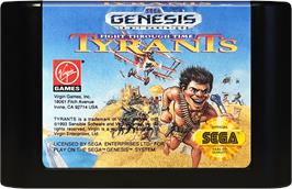 Cartridge artwork for Mega Lo Mania on the Sega Genesis.