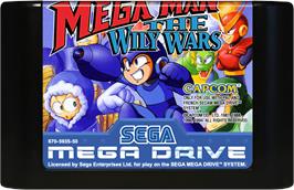 Cartridge artwork for Mega Man - The Wily Wars on the Sega Genesis.