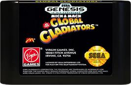 Cartridge artwork for Mick And Mack As The Global Gladiators on the Sega Genesis.