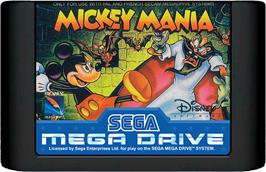 Cartridge artwork for Mickey Mania on the Sega Genesis.