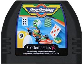 Cartridge artwork for Micro Machines: Military - It's a Blast on the Sega Genesis.