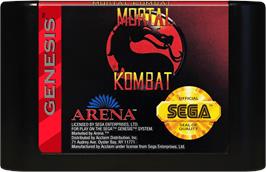 Cartridge artwork for Mortal Kombat on the Sega Genesis.