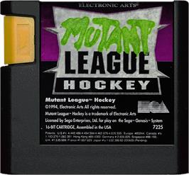 Cartridge artwork for Mutant League Hockey on the Sega Genesis.