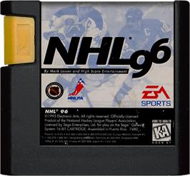 Cartridge artwork for NHL '96 on the Sega Genesis.