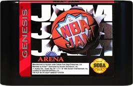 Cartridge artwork for Nba Jam on the Sega Genesis.