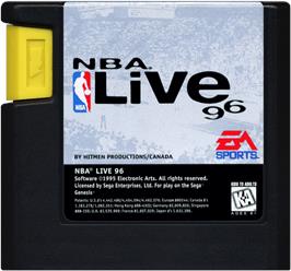 Cartridge artwork for Nba Live 96 on the Sega Genesis.