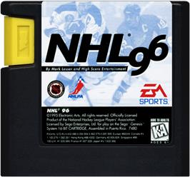 Cartridge artwork for Nhl 96 on the Sega Genesis.