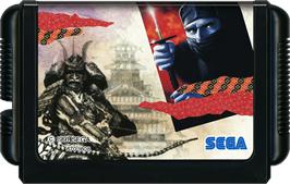 Cartridge artwork for Ninja Burai Densetsu on the Sega Genesis.