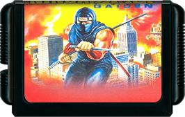 Cartridge artwork for Ninja Gaiden on the Sega Genesis.