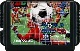 Cartridge artwork for Nintendo World Cup on the Sega Genesis.