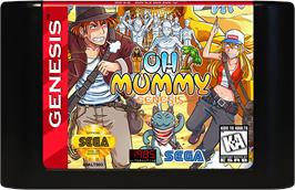 Cartridge artwork for Oh Mummy Genesis on the Sega Genesis.