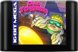Cartridge artwork for Old Towers on the Sega Genesis.