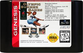 Cartridge artwork for Olympic Summer Games on the Sega Genesis.