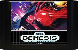 Cartridge artwork for Outrun 2019 on the Sega Genesis.