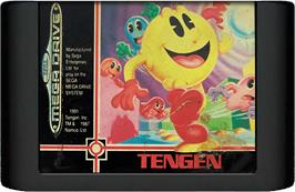 Cartridge artwork for Pac-Mania on the Sega Genesis.