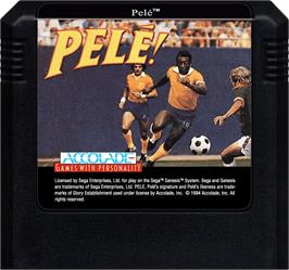 Cartridge artwork for Pele! on the Sega Genesis.