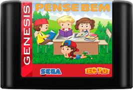 Cartridge artwork for Pense Bem on the Sega Genesis.