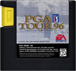 Cartridge artwork for Pga Tour 96 on the Sega Genesis.