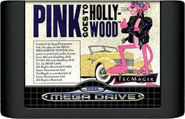 Cartridge artwork for Pink Goes to Hollywood on the Sega Genesis.