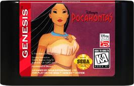 Cartridge artwork for Pocahontas on the Sega Genesis.