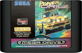 Cartridge artwork for Power Drive on the Sega Genesis.