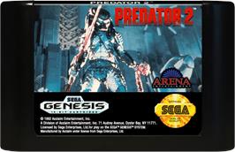 Cartridge artwork for Predator 2 on the Sega Genesis.