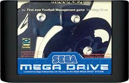 Cartridge artwork for Premier Manager on the Sega Genesis.