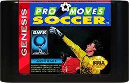 Cartridge artwork for Pro Moves Soccer on the Sega Genesis.