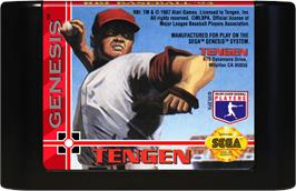 Cartridge artwork for R.b.i. Baseball '94 on the Sega Genesis.