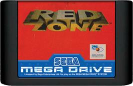 Cartridge artwork for Red Zone on the Sega Genesis.