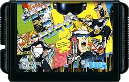 Cartridge artwork for Rent A Hero on the Sega Genesis.