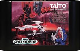Cartridge artwork for Sagaia on the Sega Genesis.