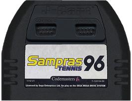 Cartridge artwork for Sampras Tennis 96 on the Sega Genesis.