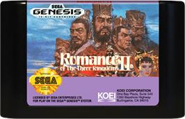 Cartridge artwork for Sangokushi 2 on the Sega Genesis.