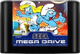 Cartridge artwork for Schtroumpfs Autour Du Monde, Les on the Sega Genesis.