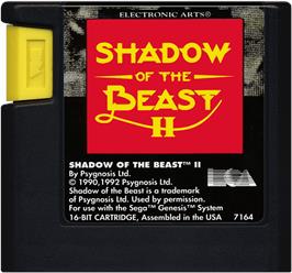 Cartridge artwork for Shadow Of The Beast 2 on the Sega Genesis.