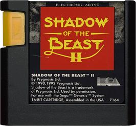 Cartridge artwork for Shadow of the Beast 2 on the Sega Genesis.