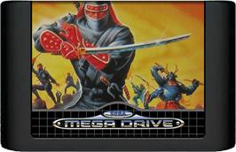 Cartridge artwork for Shinobi III on the Sega Genesis.