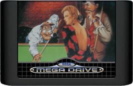 Cartridge artwork for Side Pocket on the Sega Genesis.