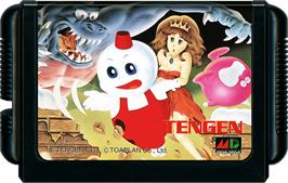 Cartridge artwork for Snow Bros. Nick And Tom on the Sega Genesis.
