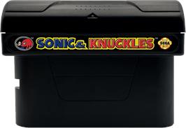 Cartridge artwork for Sonic And Knuckles on the Sega Genesis.