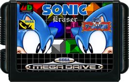 Cartridge artwork for Sonic Eraser on the Sega Genesis.